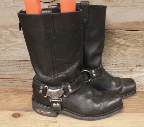 MENS MILWAUKEE CLASSIC HARNESS BLACK LEATHER MOTORCYCLE / BIKER BOOTS ...