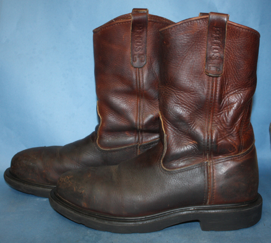 MENS RED WING BROWN LEATHER RANCH/WESTERN/COWBOY/WORK STEEL TOE BOOTS ...