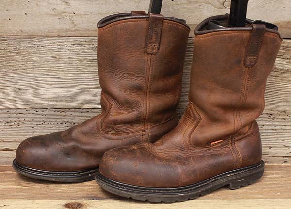 Mens Leather Worx by Red Wing Waterproof Pull On Work Boots Sz 9..5M