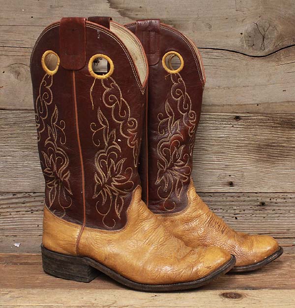 Olathe Mens Buckaroo Leather Western Cowboy Boots sz 10.5D