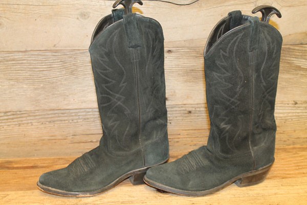 mens black suede cowboy boots ebay